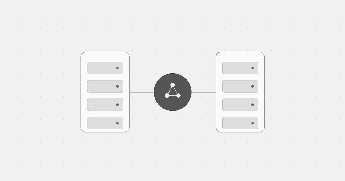 Abstract server towers linked through an AI network.